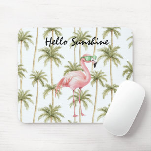 Rosa Flamingo Palmen Mousepad