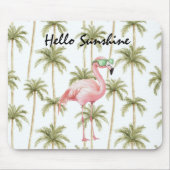 Rosa Flamingo Palmen Mousepad (Vorne)