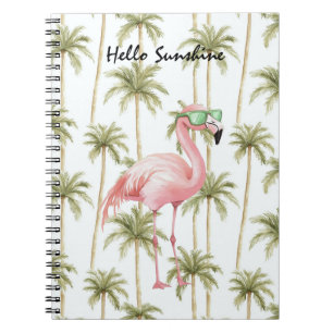 Rosa Flamingo Palmen Notizblock