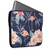 Rosa Flamingo, Palmen, Rose, orchide Blume, le Laptopschutzhülle (Vorne Rechts)