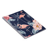 Rosa Flamingo, Palmen, Rose, orchide Blume, le Notizblock (Rechte Seite)