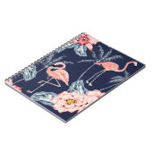Rosa Flamingo, Palmen, Rose, orchide Blume, le Notizblock (Linke Seite)