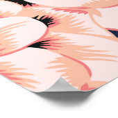 Rosa Flamingo, Palmen, Rose, orchide Blume, le Poster (Ecke)