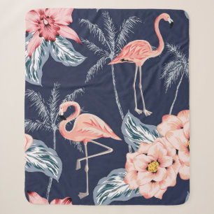 Rosa Flamingo, Palmen, Rose, orchide Blume, le Sherpadecke