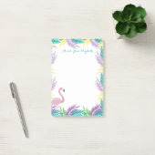 Rosa Flamingo Palmwedel Post-it Klebezettel (Büro)