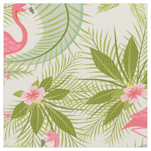 Rosa Flamingo-Paradies Stoff (Nahaufnahme)