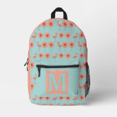 Rosa Flamingo-Paradies-Wasserfarbenmuster Bedruckter Rucksack (Vorderseite)