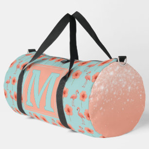 Rosa Flamingo-Paradies-Wasserfarbenmuster Duffle Bag