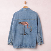 Rosa Flamingo Paradise Bird Birds Illustration Jeansjacke (Hangar)