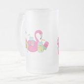 Rosa Flamingo Party Mattierte Tasse (Vorderseite Links)