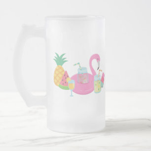 Rosa Flamingo Party Mattierte Tasse