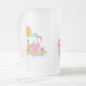 Rosa Flamingo Party Mattierte Tasse (Vorderseite Links)