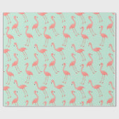 Rosa Flamingo-Party-Muster Geschenkpapier (Flach)