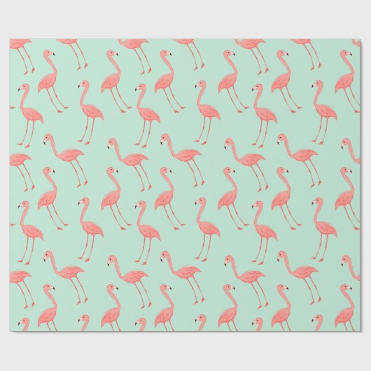 Rosa Flamingo-Party-Muster Geschenkpapier (Flach)