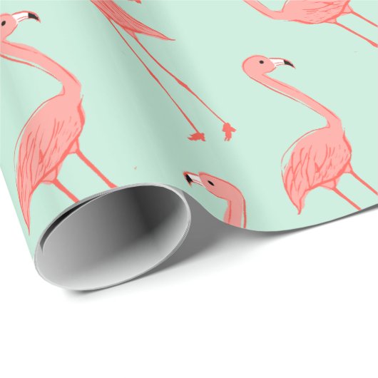 Rosa Flamingo-Party-Muster Geschenkpapier (Rolleneckpunkt)