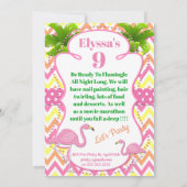 Rosa Flamingo-Party oder Schlummer-Party laden ein Einladung (Rückseite)