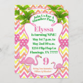 Rosa Flamingo-Party oder Schlummer-Party laden ein Einladung (Vorne/Hinten)