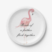 Rosa Flamingo-Party-Papier-Teller Pappteller (Vorderseite)