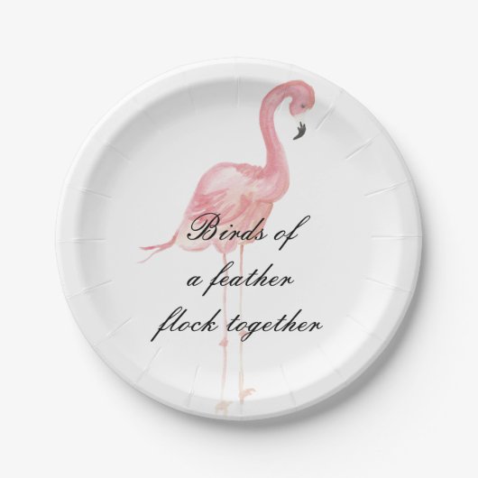 Rosa Flamingo-Party-Papier-Teller Pappteller (Vorderseite)