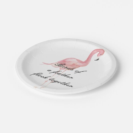 Rosa Flamingo-Party-Papier-Teller Pappteller (Schrägansicht)