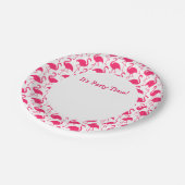 Rosa Flamingo-Party-Teller Pappteller (Schrägansicht)