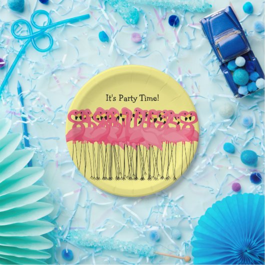 Rosa Flamingo-Party-Teller Pappteller (Party)