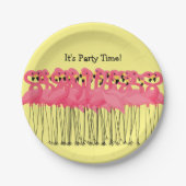 Rosa Flamingo-Party-Teller Pappteller (Vorderseite)