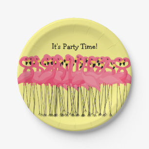 Rosa Flamingo-Party-Teller Pappteller