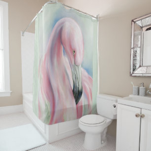 Rosa Flamingo-Pastell-Kunst Duschvorhang