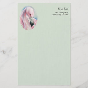 Rosa Flamingo-Pastellkunst personalisiert Briefpapier