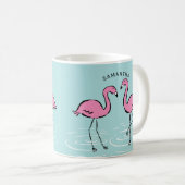 Rosa Flamingo Personalisiert Kaffeetasse (VorderseiteRechts)