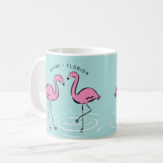 Rosa Flamingo Personalisiert Kaffeetasse (Vorderseite Links)