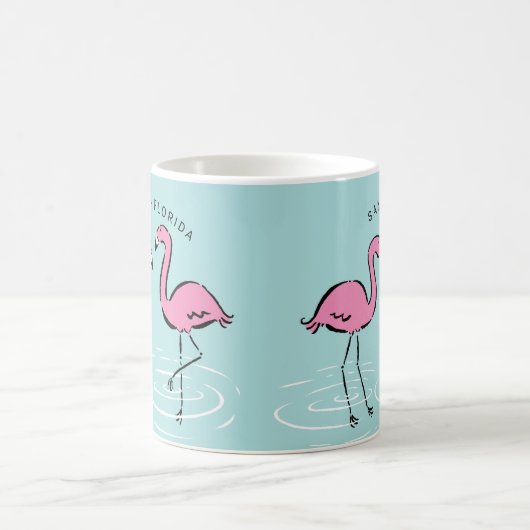 Rosa Flamingo Personalisiert Kaffeetasse (Mittel)