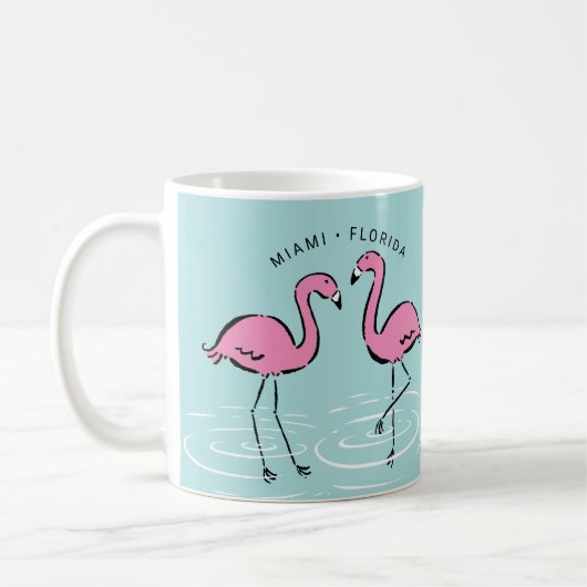 Rosa Flamingo Personalisiert Kaffeetasse (Links)