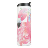 Rosa Flamingo-personalisierte thermische Trommel Thermosbecher (Nach links gedreht)