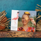 Rosa Flamingo personalisierter Abschluss Foto Plaq Fotoplatte (Seite)