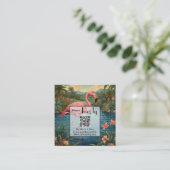 Rosa Flamingo personalisierter QR-Code Begleitkarte (Stehend Vorderseite)
