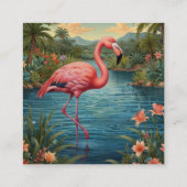 Rosa Flamingo personalisierter QR-Code Begleitkarte (Rückseite)