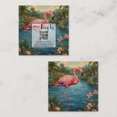 Rosa Flamingo personalisierter QR-Code Begleitkarte (Vorne/Hinten)
