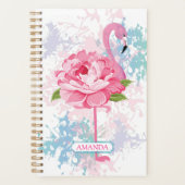 Rosa Flamingo Personalisiertes Design Planer (Vorderseite)