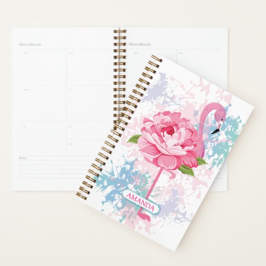 Rosa Flamingo Personalisiertes Design Planer (Anzeige)