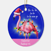 Rosa Flamingo Personalisiertes Ornament (Links)