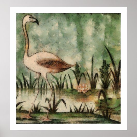 Rosa Flamingo-Plakat Poster (Vorne)