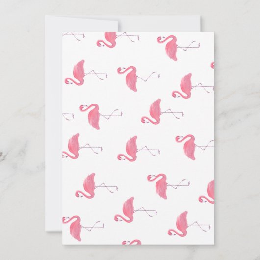 Rosa Flamingo Polk-einpunkt 1. Einladung (Rückseite)