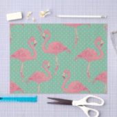Rosa, Flamingo, Polka Punkt, aquamarin, Pfirsich,  Seidenpapier (Handwerk)