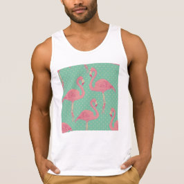 Rosa, Flamingo, Polka Punkt, aquamarin, Pfirsich,  T-Shirt