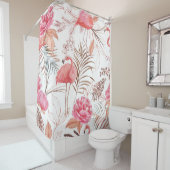 Rosa Flamingo, ponisches Aquarellmuster. Duschvorhang (Beispiel)