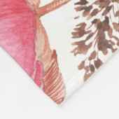Rosa Flamingo, ponisches Aquarellmuster. Fleecedecke (Ecke)