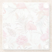 Rosa Flamingo, ponisches Aquarellmuster. Glasuntersetzer (Rückseite)