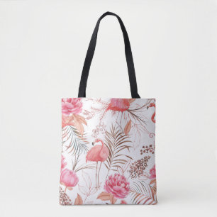 Rosa Flamingo, ponisches Aquarellmuster. Tasche